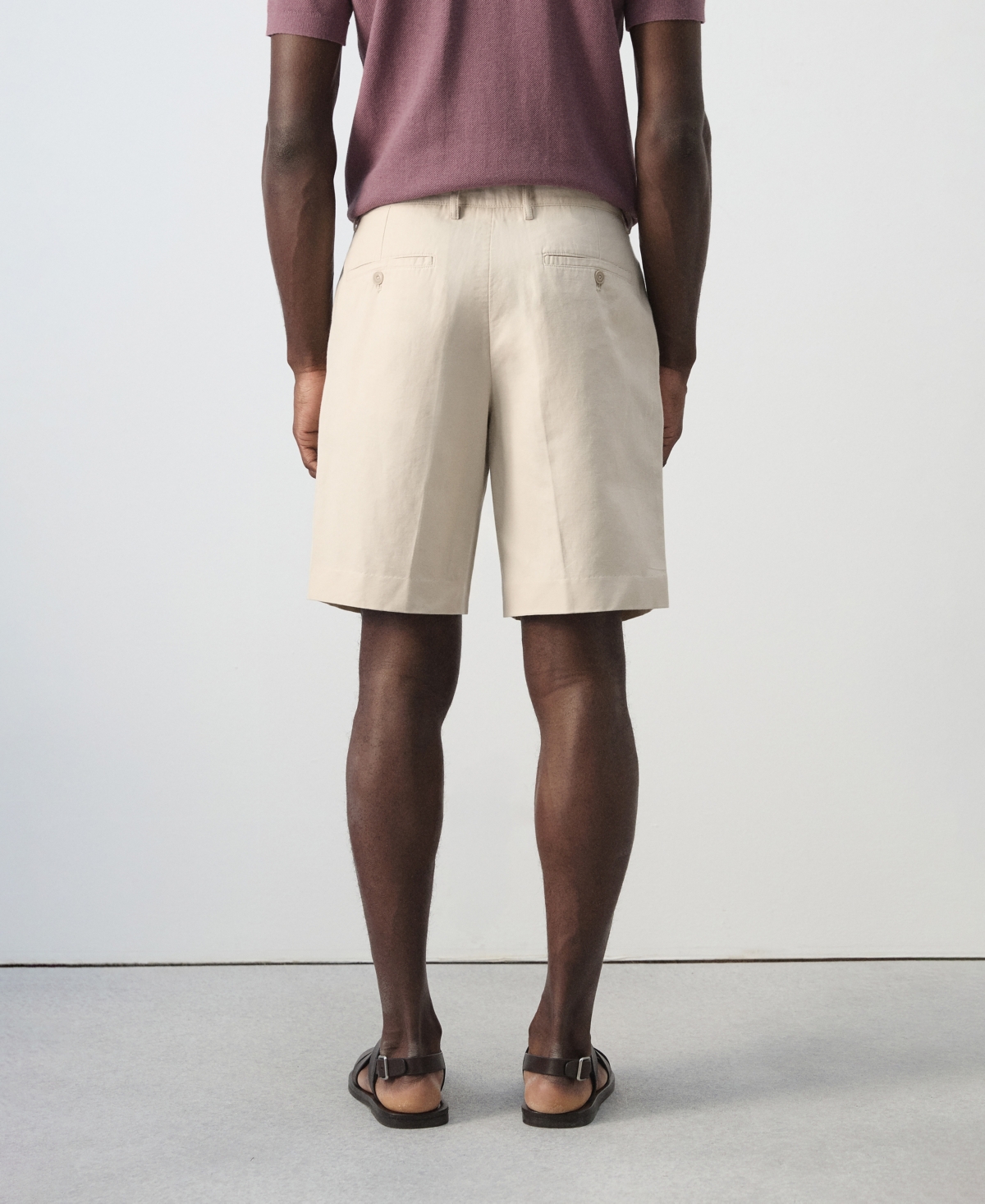 Mango Men's Regular-Fit Cotton-Linen 9.37" Bermuda Shorts