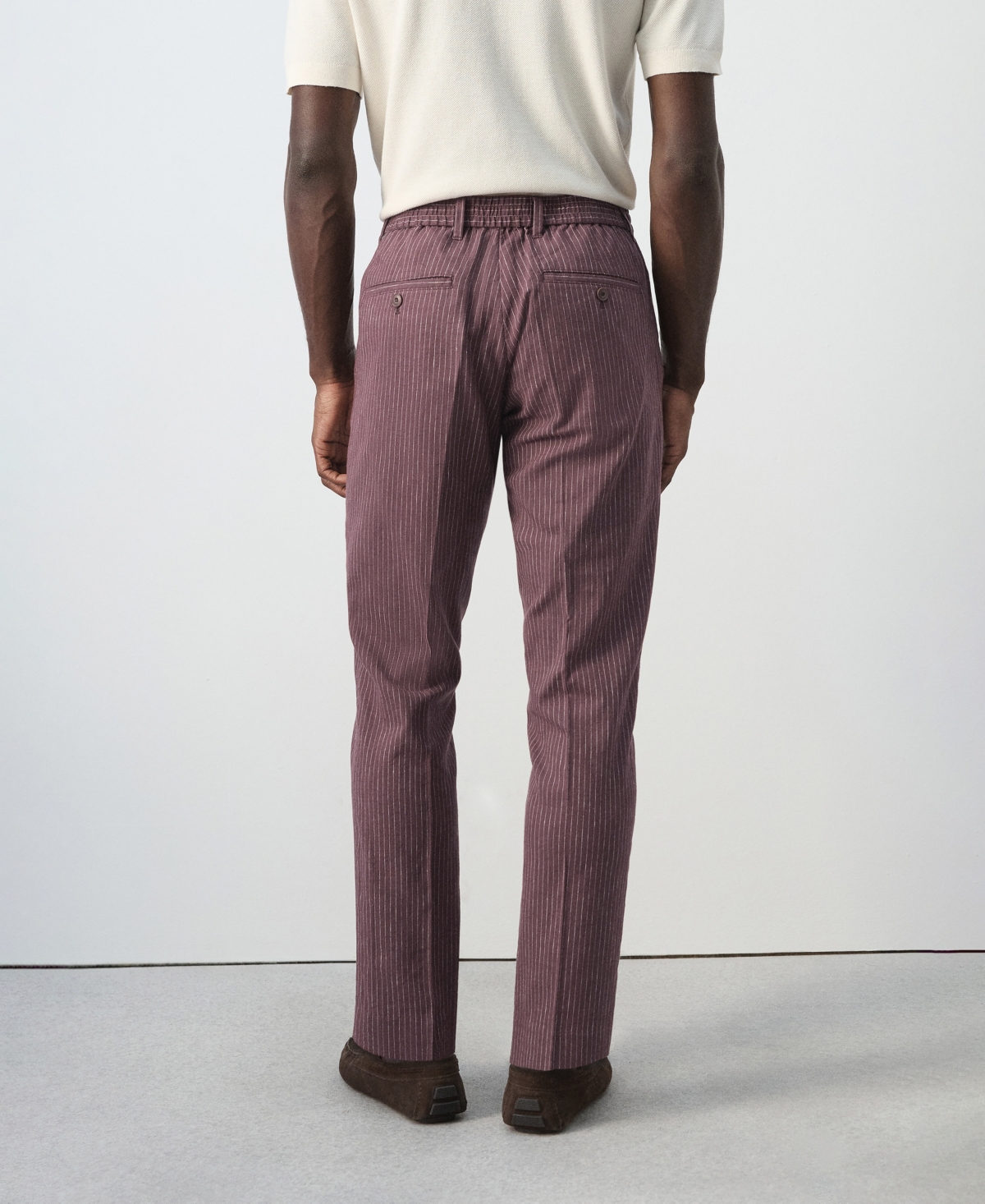 Mango Men's Slim-Fit Striped Linen-Cotton Pants