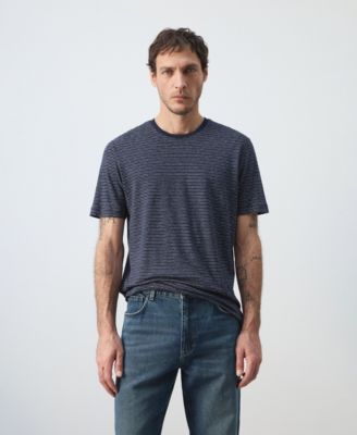 Men's Striped Slim-Fit Linen T-Shirt