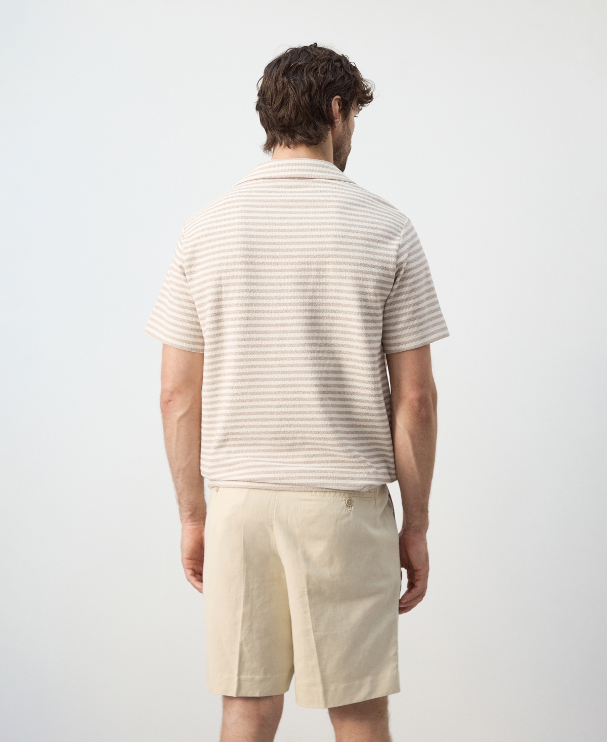 Mango Men's Regular-Fit Textured Striped Polo