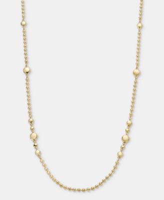 Gold-Tone 42" Metal Lentil Beaded Strandage Necklace