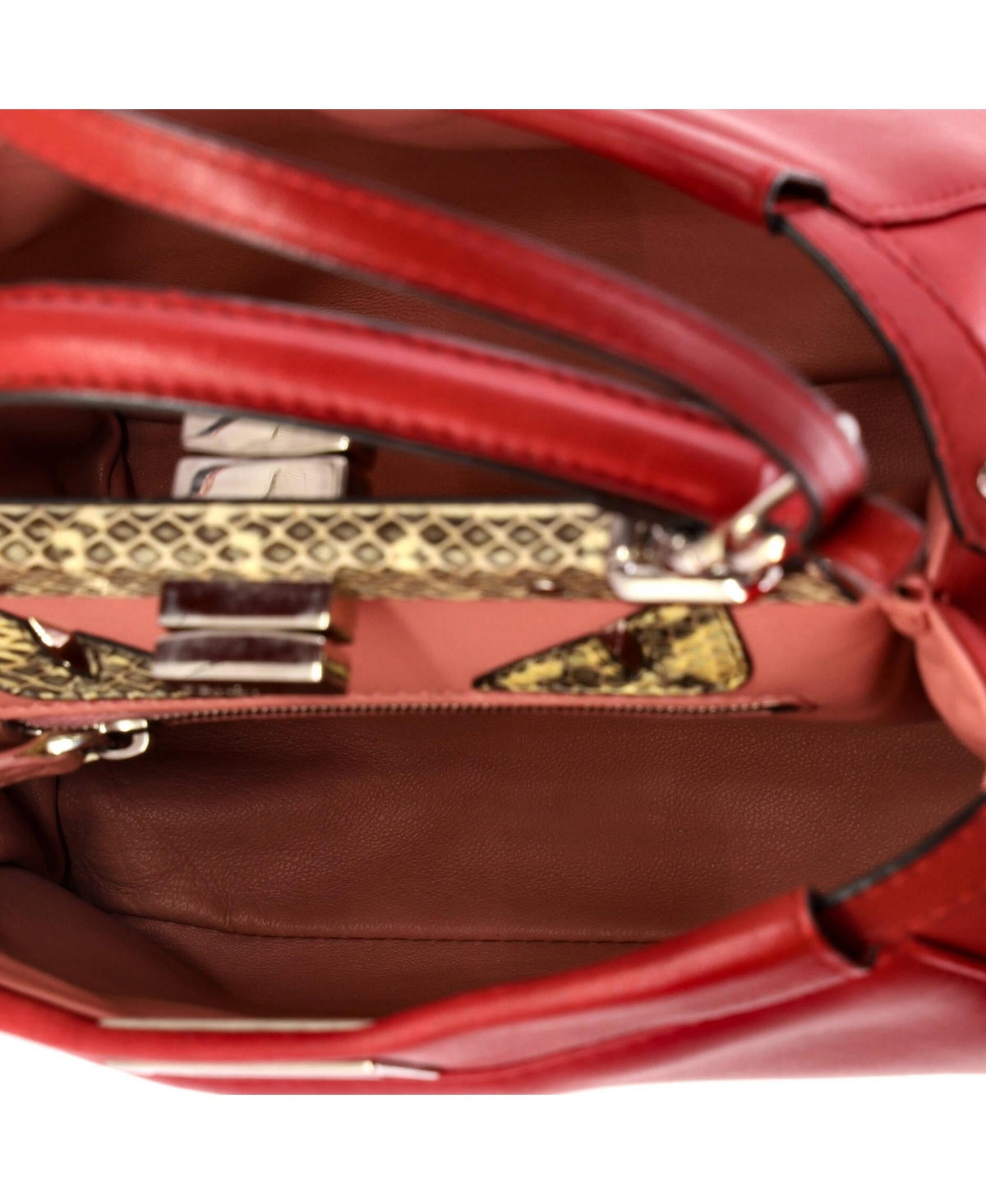 Pre-Owned Fendi Mini Peekaboo Bag Leather