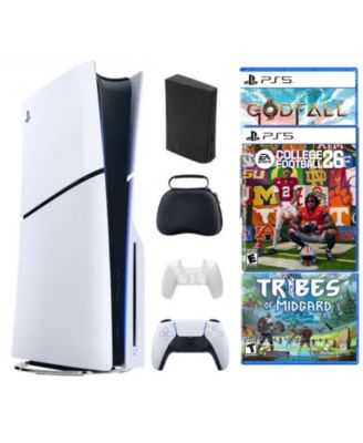 Playstation 5 Slim Disc Bundle With College Football 26 Game + 2 Bonus Games and Accessories