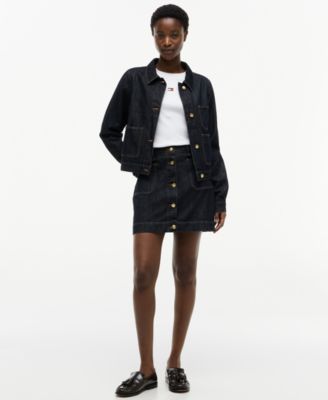 Women's Cotton Collared Denim Jacket