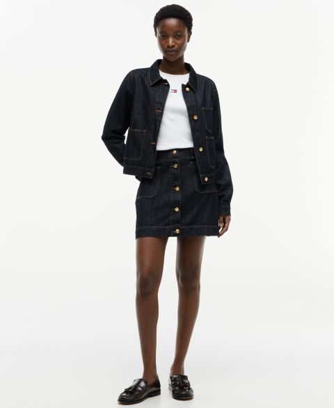 Женские куртки Tommy Hilfiger Cotton Collared Denim Jacket