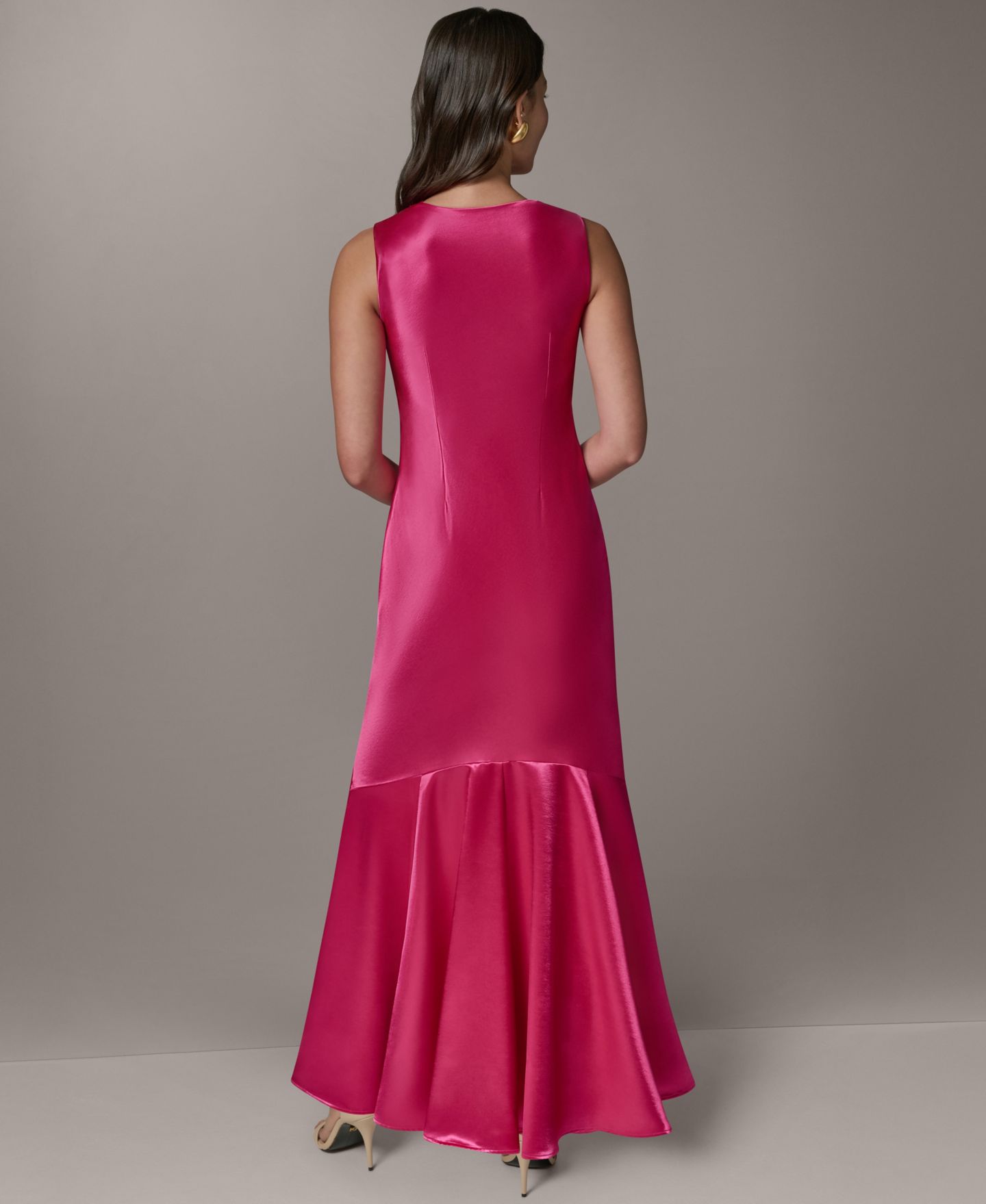 Женские платья Donna Karan New York Petite Sleeveless Cowl Neck Ball Gown, цвет: Hot Fuschia — фото 5