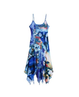 Desigual Women's Asymmetric Printed Dress - Blue