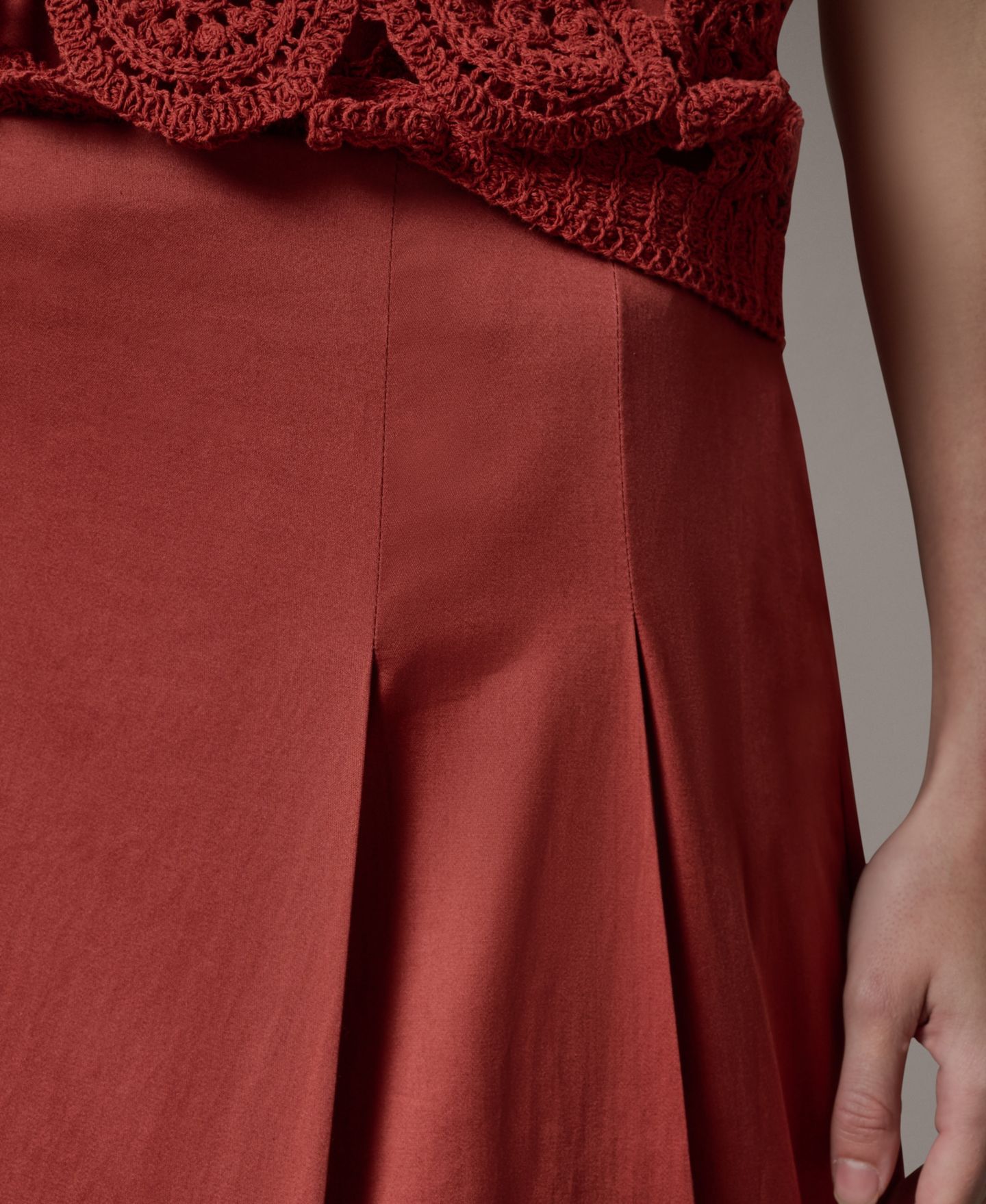 Женская юбка Donna Karan New York Back Zipper Pleated Midi, цвет: Sunbaked — фото 5
