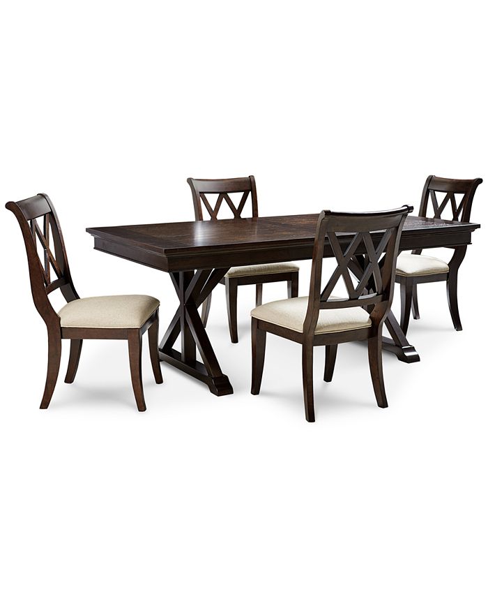 Furniture Baker Street Dining Furniture, 5Pc. Set (Dining Trestle Table & 4 Side Chairs) Macy's