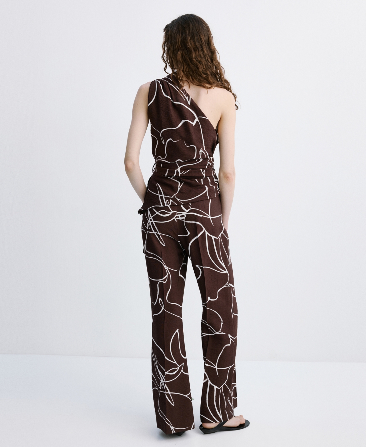 Mango Women's Wide Leg Printed Pants