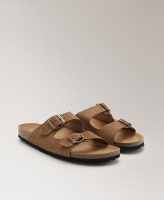 Women's Double-Buckle Leather Sandals