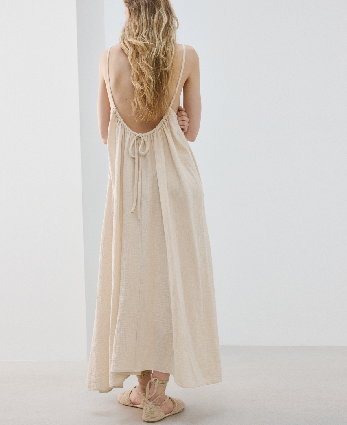 Mango Women's Long Chiffon Dress