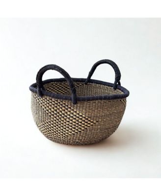Handwoven Checkerboard Bolga Basket