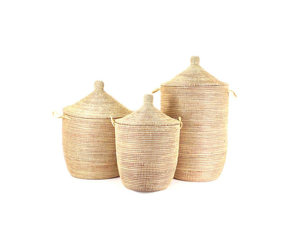 Mbare, Dou Lid Storage Monochrome Low Storage Basket