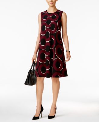 Alfani Printed Pleated Shift Dress, Created for Macy's - Macy's