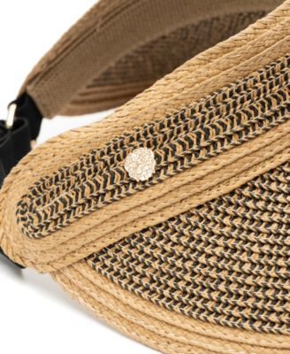 NWT Vince Camuto Whipstitch Roll-Up Visor Vince Camuto Rollup Tweed Straw Visor Hat - Macy main image 4