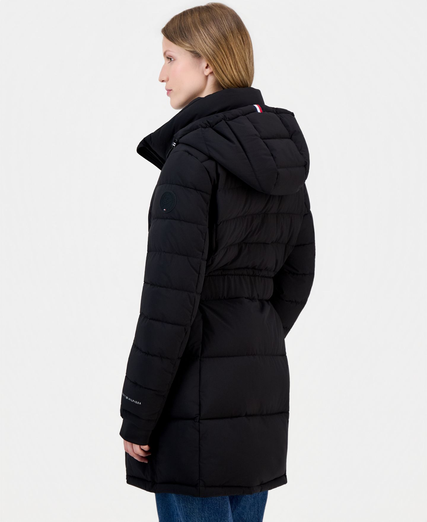 Женская куртка Tommy Hilfiger Hooded Puffer Bibbed, цвет: Чёрный — фото 2