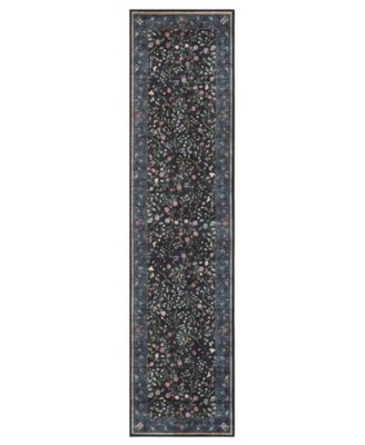 Eleanor Washable Non-Slip Printed Chenille Runner Rug, 96" x 24"
