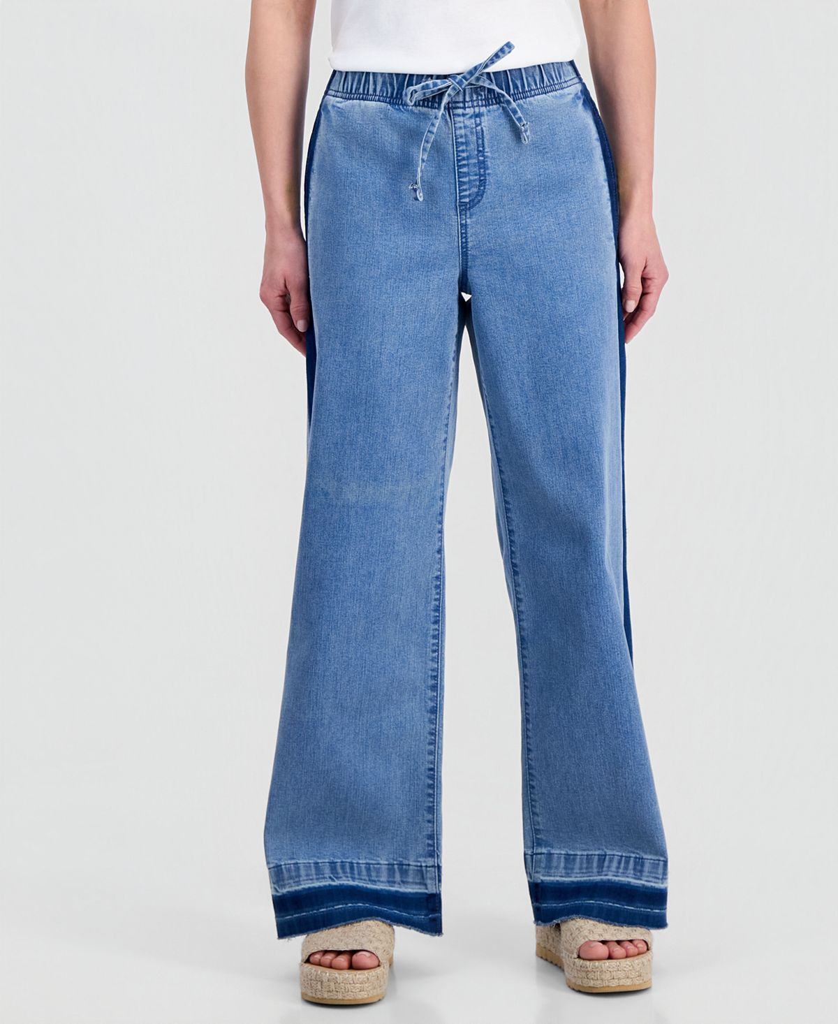 Style & Co Petite High-Rise Two-Tone Pull-On Wide-Leg Pants, Macy's Exclusive view 4 — MAYCSS fashion products