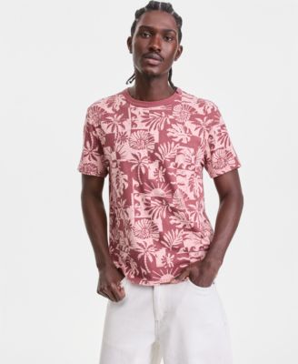 Men's Cotton Tropical-Print Short-Sleeve T-Shirt