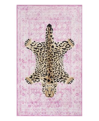 Leopard Medallion Finely Soft Washable Accent Rug, 36" x 60"