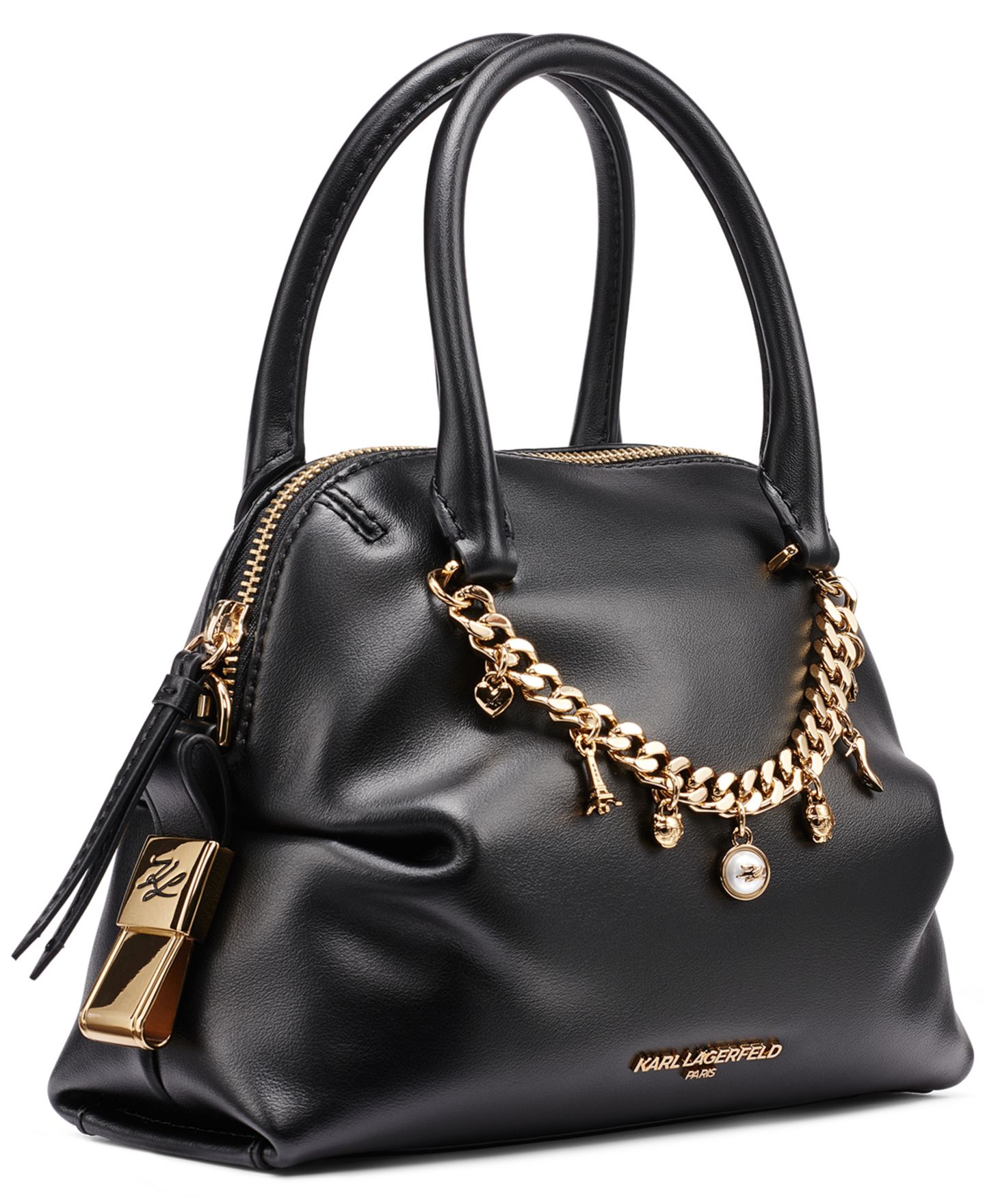 Женская сумка KARL LAGERFELD PARIS Charlaine Leather Small Crossbody, цвет: Чёрный — фото 3