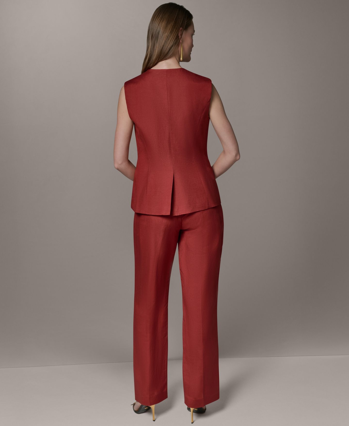 Женский жилет Donna Karan New York Crewneck Sleeveless Vest, цвет: Sunbaked — фото 5