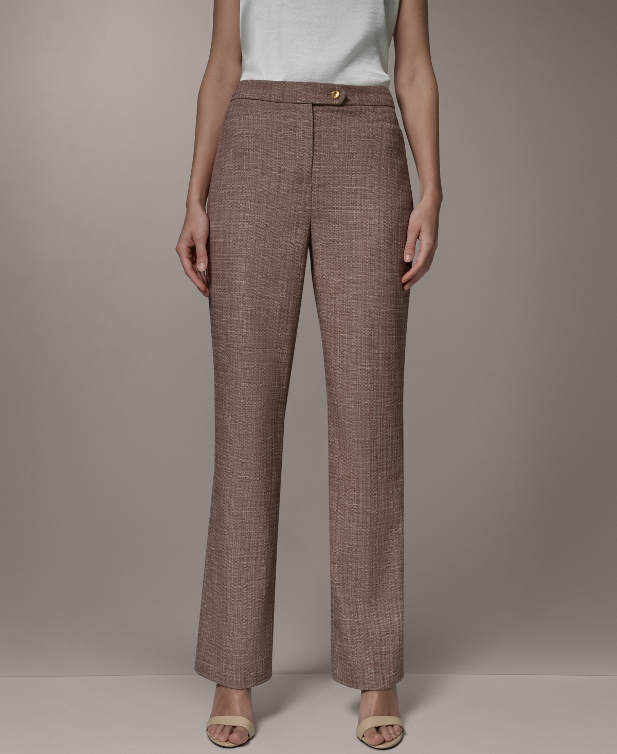Donna Karan New York Women's Mid-Rise Straight-Leg Pants