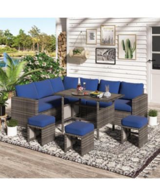 7 Pieces Outdoor Wicker Rattan Furniture Set