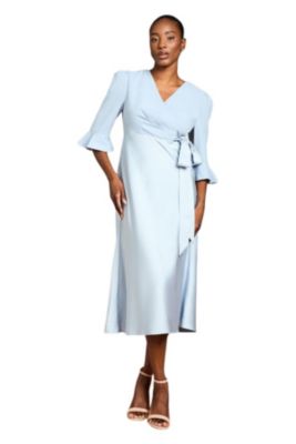 Women's Satin Back Crepe Wrap Dress