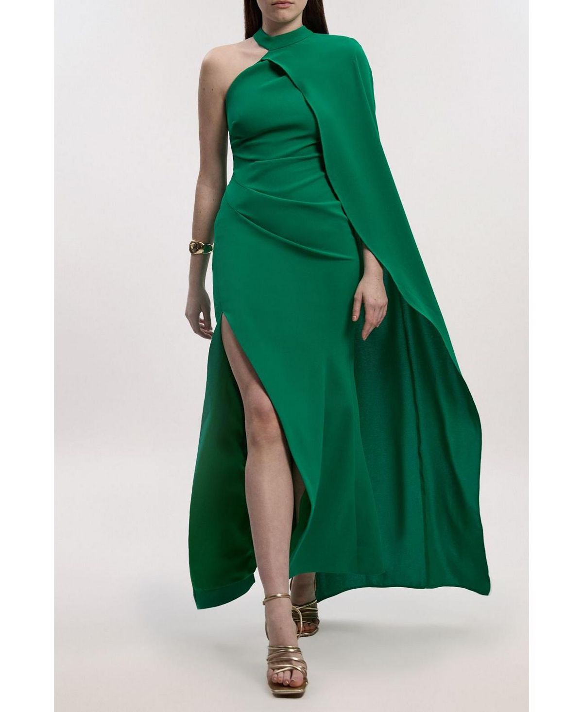 Karen Millen Women's One Shoulder Cape Sleeve Maxi Dress view 4 — MAYCSS fashion products