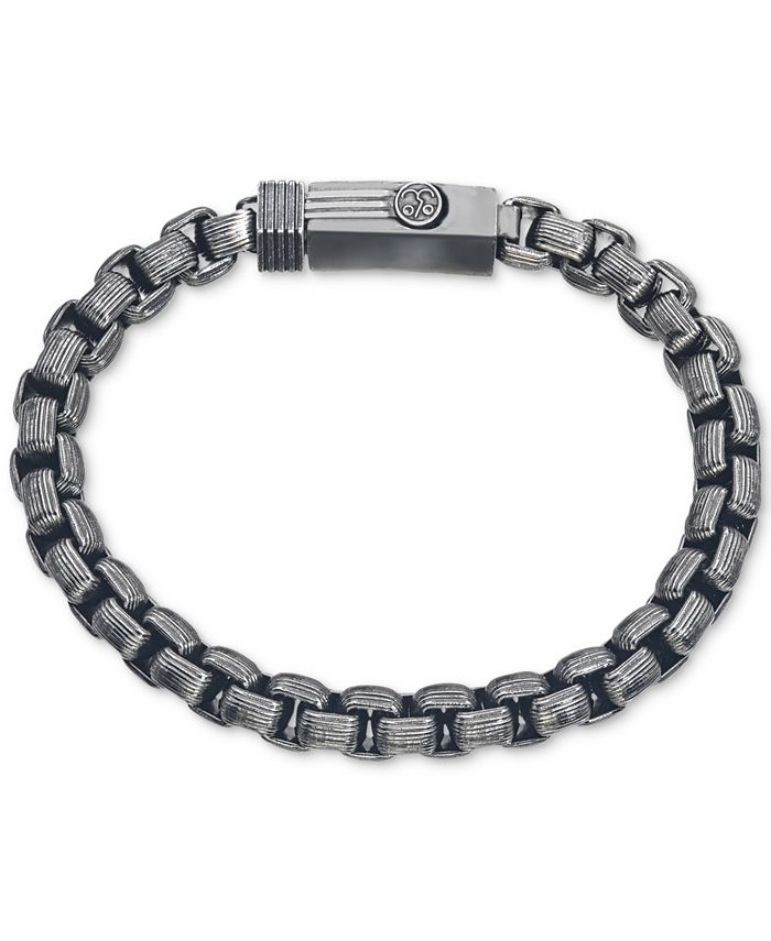 Esquire Men's Jewelry AntiqueLook Rounded BoxLink Bracelet in