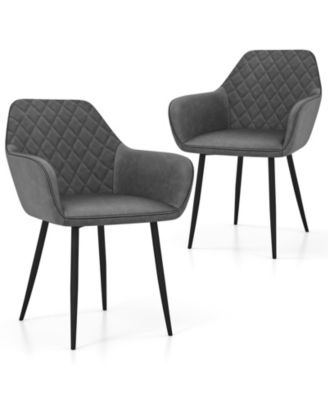 Modern Dining Chair Set of 2 with Curved Backrest and Spacious Wide Seat Design