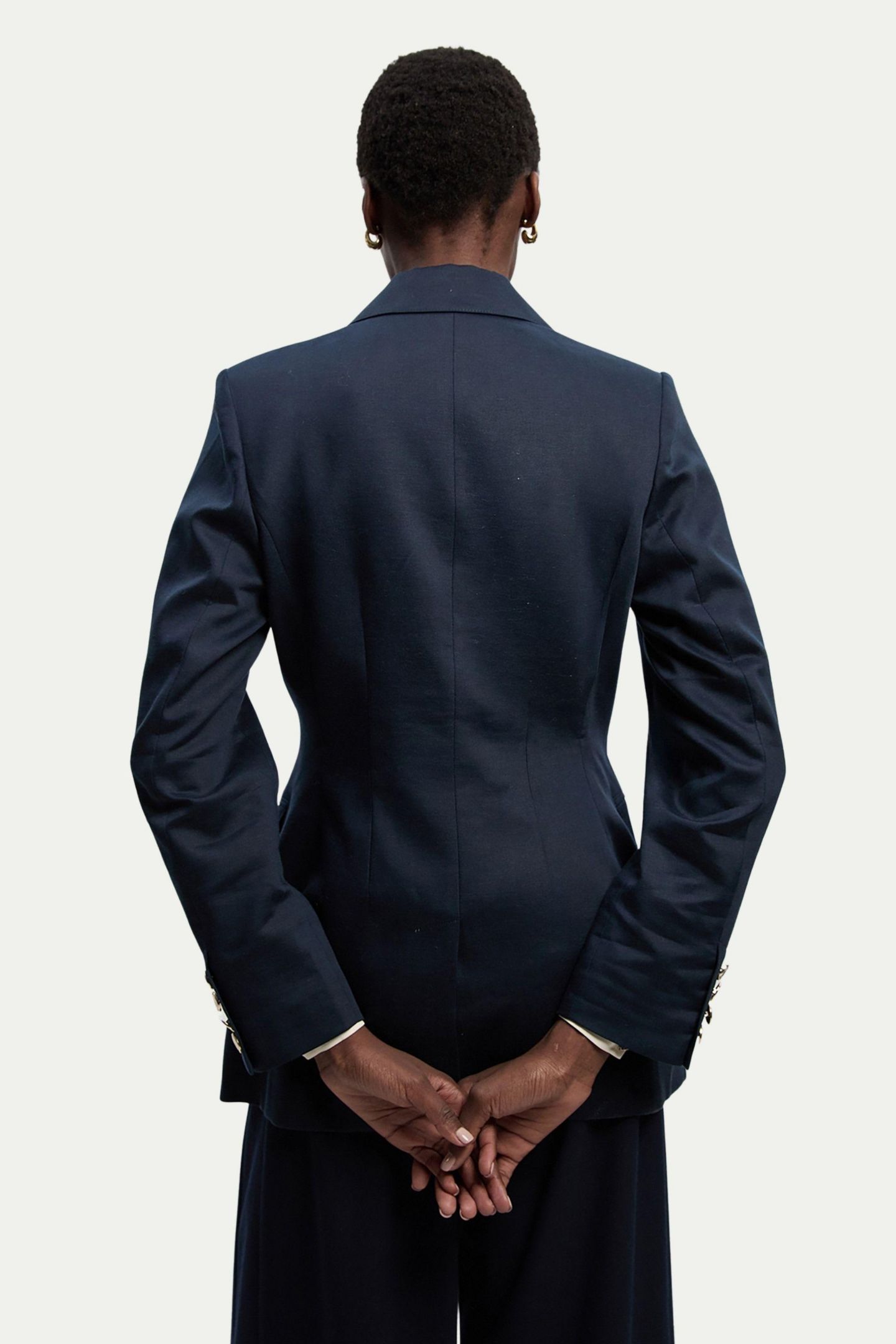 Женский пиджак Karen Millen Tailored Linen Single Breasted Blazer, цвет: Тёмно-синий — фото 4