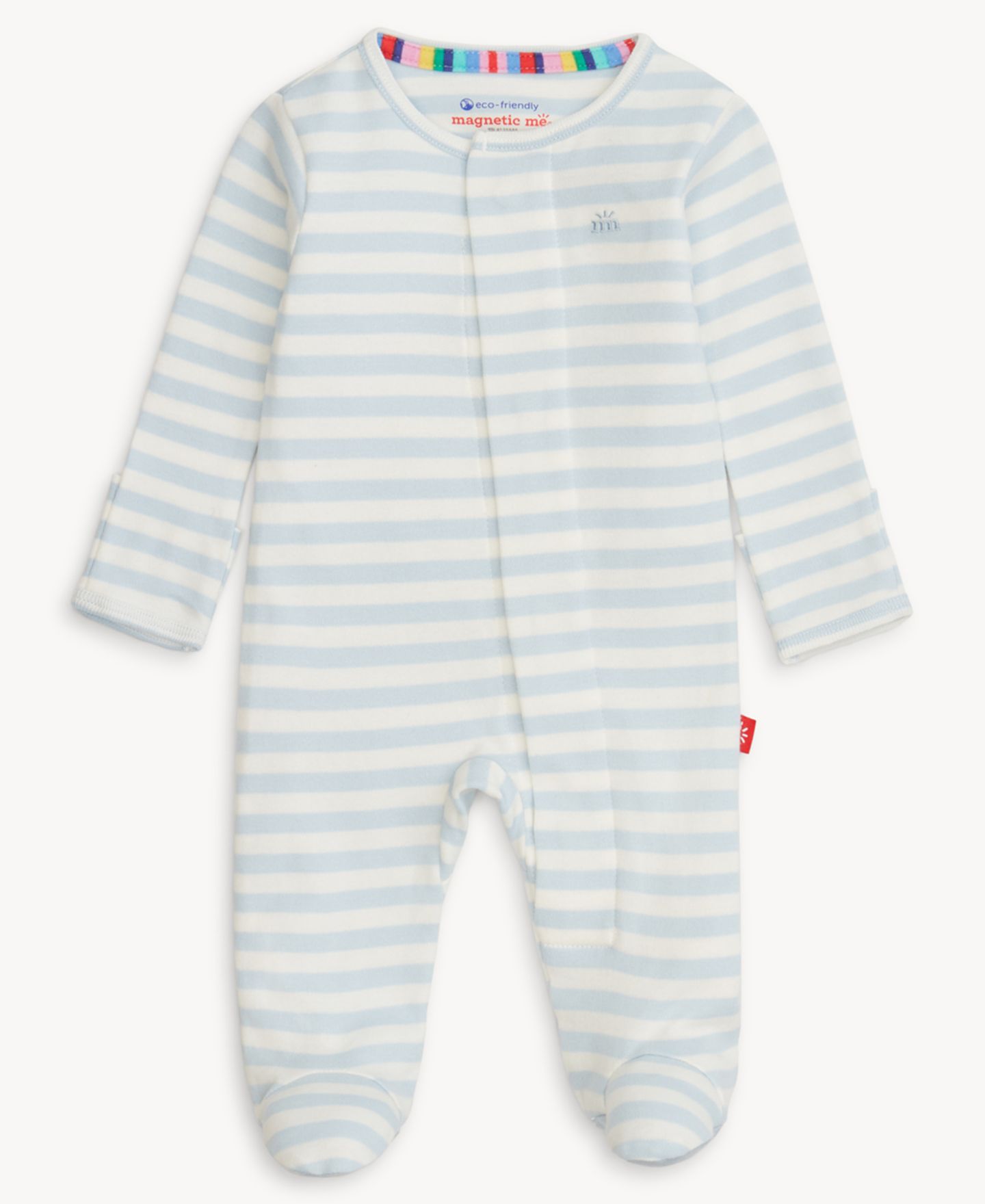 Комбинезон Magnetic Me Long-Sleeve Striped Coverall для малышей, цвет: Синий полосатый / Белый — фото 1