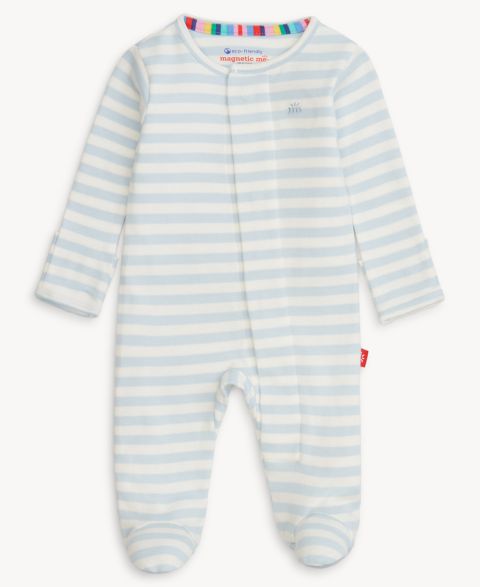 Комбинезон Magnetic Me Long-Sleeve Striped Coverall для малышей, цвет: Синий полосатый / Белый
