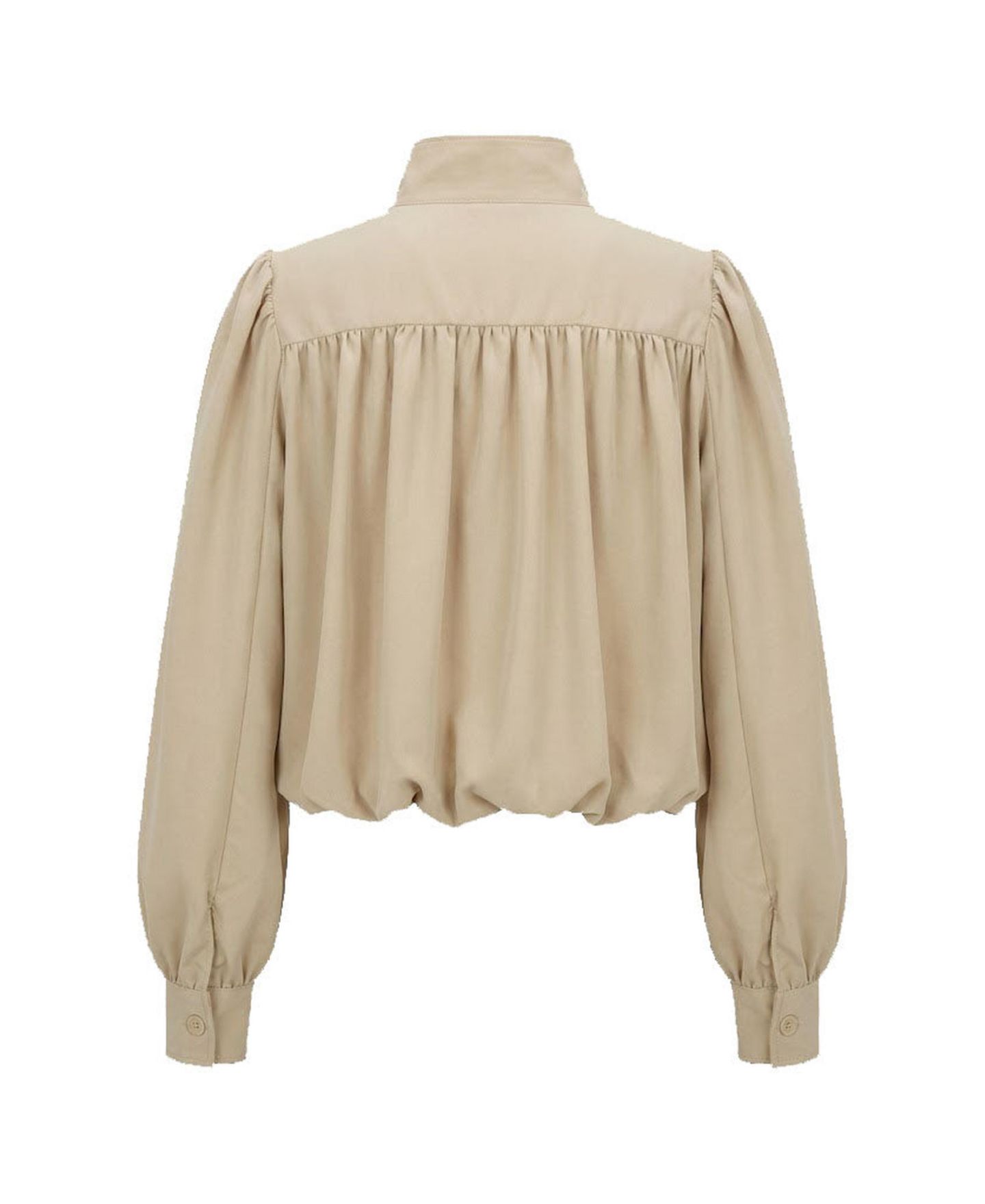 Женская куртка Modenaire Cropped Point Collar Puff Sleeve, цвет: Бежевый — фото 8