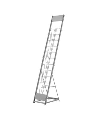 Brochure Display Rack 10 Pockets Magazine Literature Display Stand Portable Floor