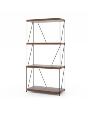 4-Tier Freestanding Bookshelf with Metal Frame and MDF Shelves