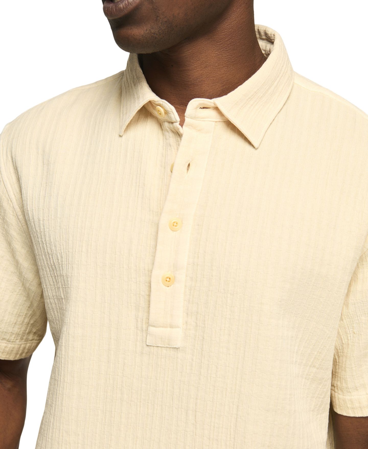 Мужское поло Lucky Brand Double Cloth Popover Short-Sleeve Polo Shirt, цвет: Ангора — фото 4