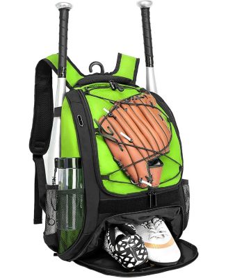 Baseball Bag Softball Backpack for Youth and Adult - T Ball Bat Equipment Bag with Bat and Helmet Holders and Shoe Compartmen