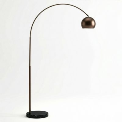 Olivia LED Contemporary Arc Floor Lamp with Heavy-Weighted Marble Base (75")