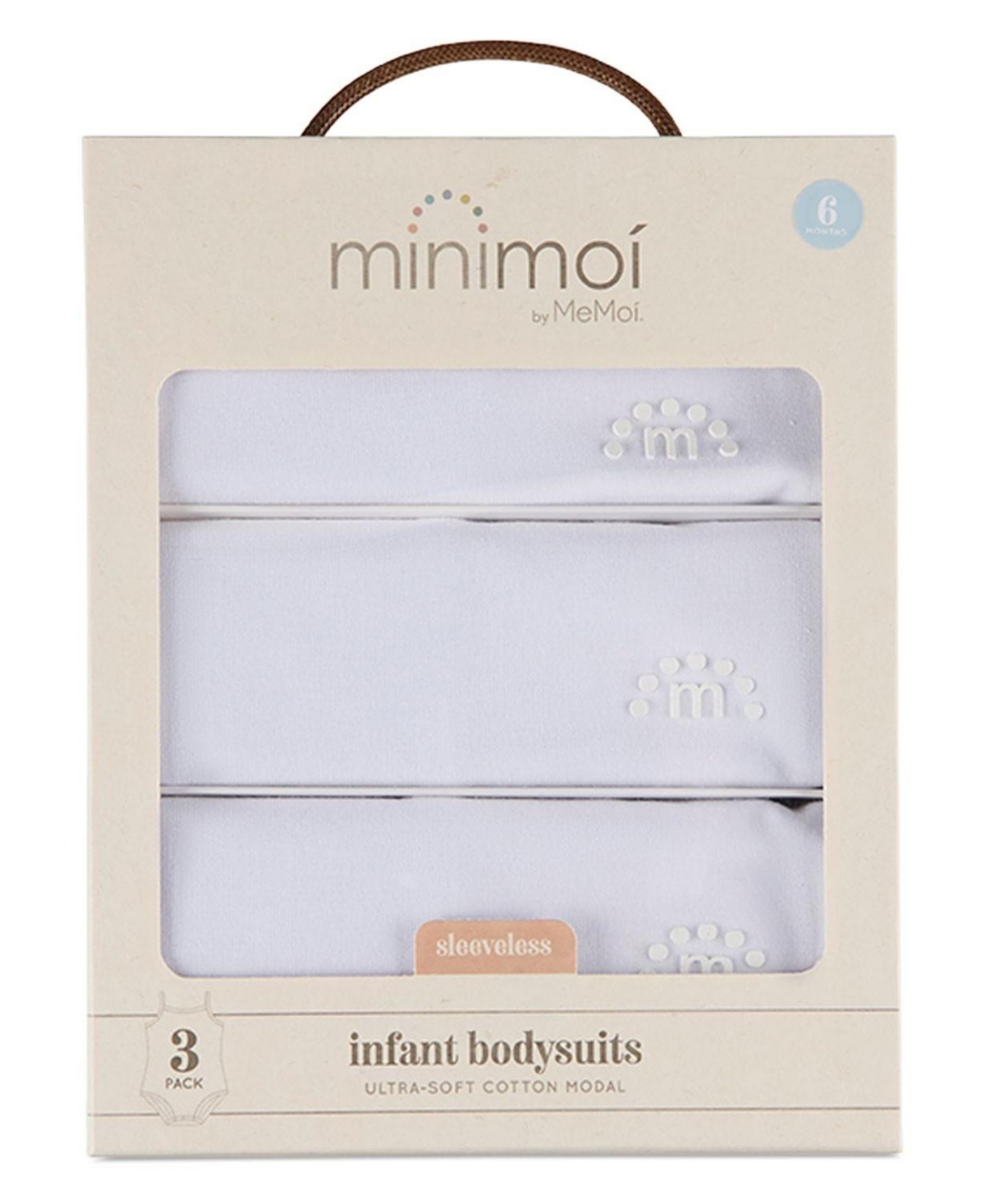 MeMoi Baby 3 Pack Unisex Cotton / Modal Tag-Free Solid Bodysuits