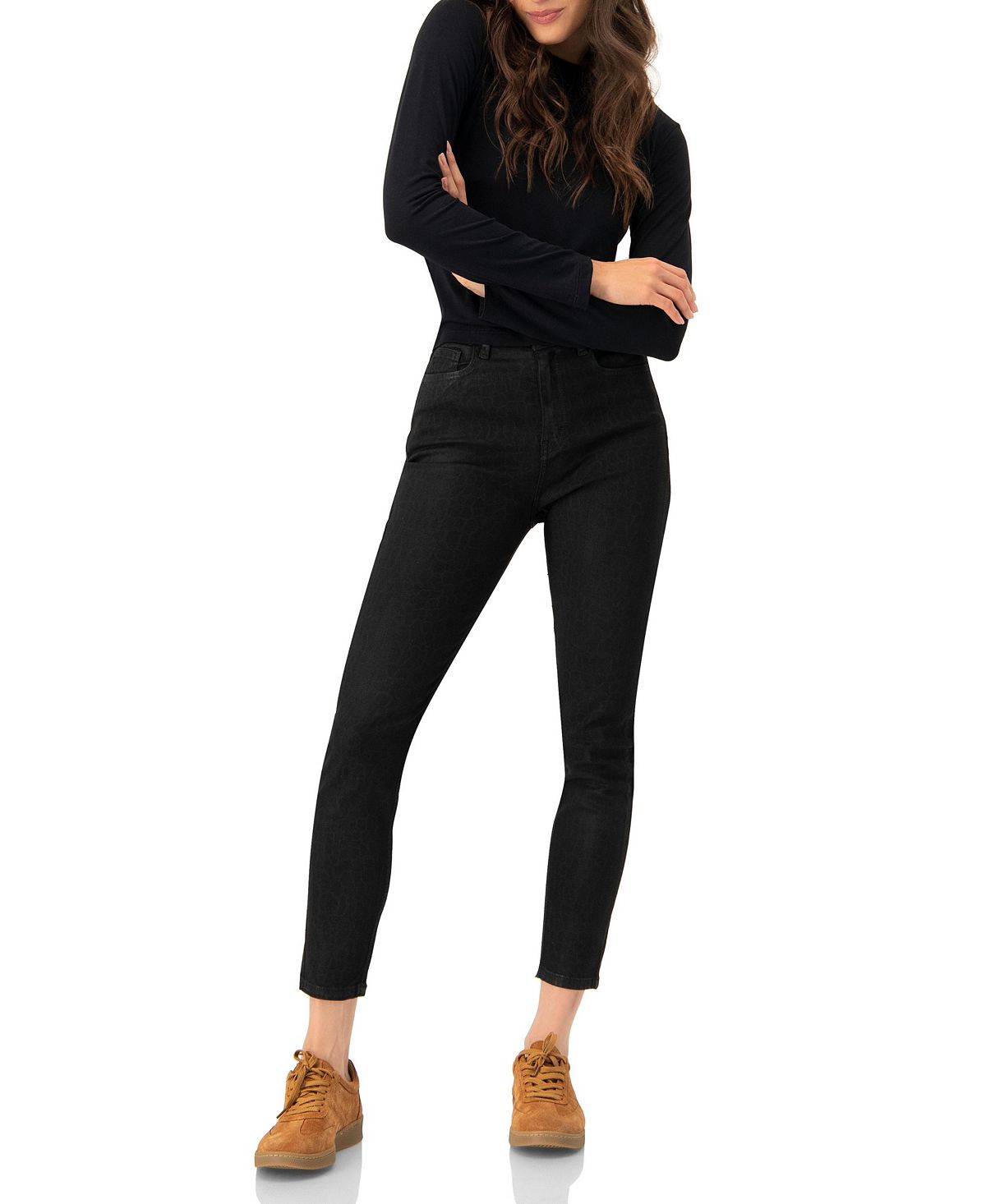 Ivonne Women's Skinny Jeans with Button and Patch Pockets view 6 — MAYCSS fashion products