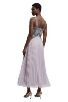 karen millen pleated midi dress Pink Coast Lace Peplum Detail Belted Pleated Midi Dress
