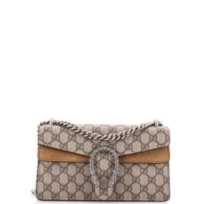 Small Dionysus Bag GG Coated Canvas with Crystal Embellished Metal