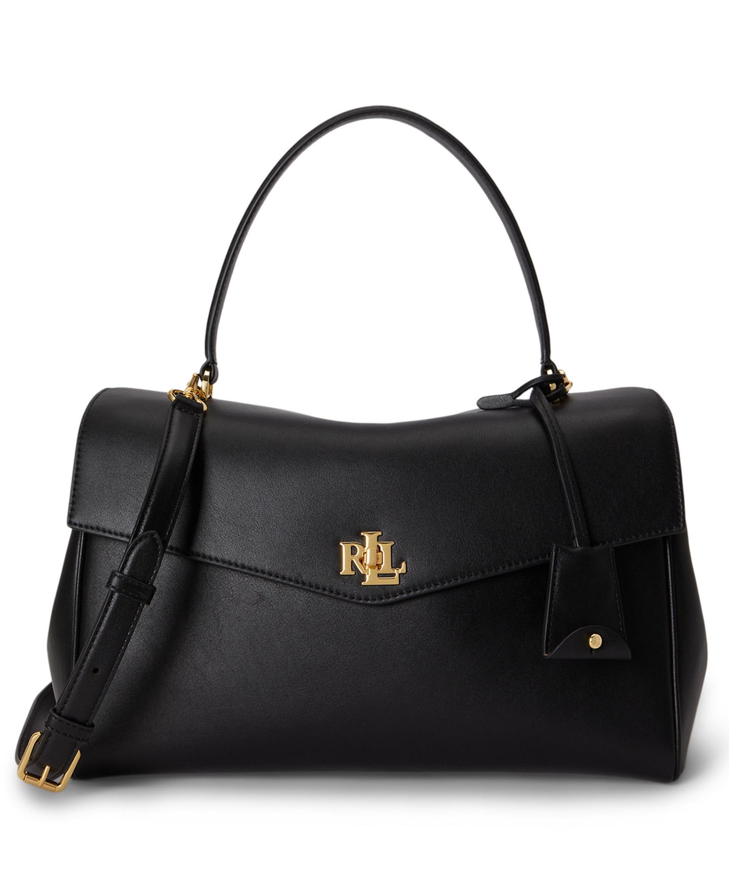 Женская сумка Lauren Ralph Lauren Farrah Soft Leather Medium Satchel, цвет: Чёрный — фото 1