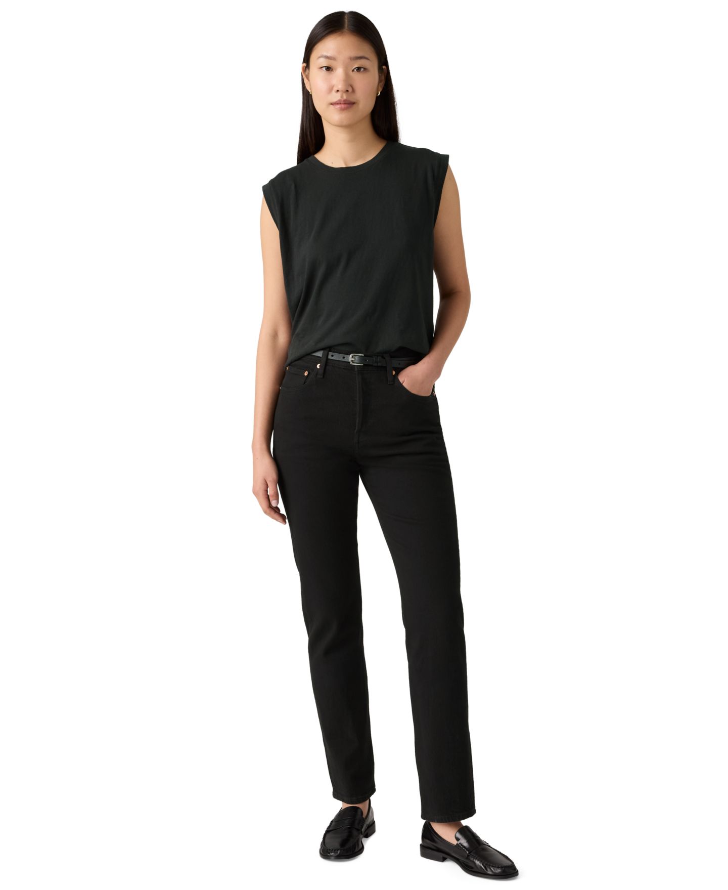 Женские джинсы Levi's 501 Original-Fit Straight-Leg, цвет: Чёрный — фото 7