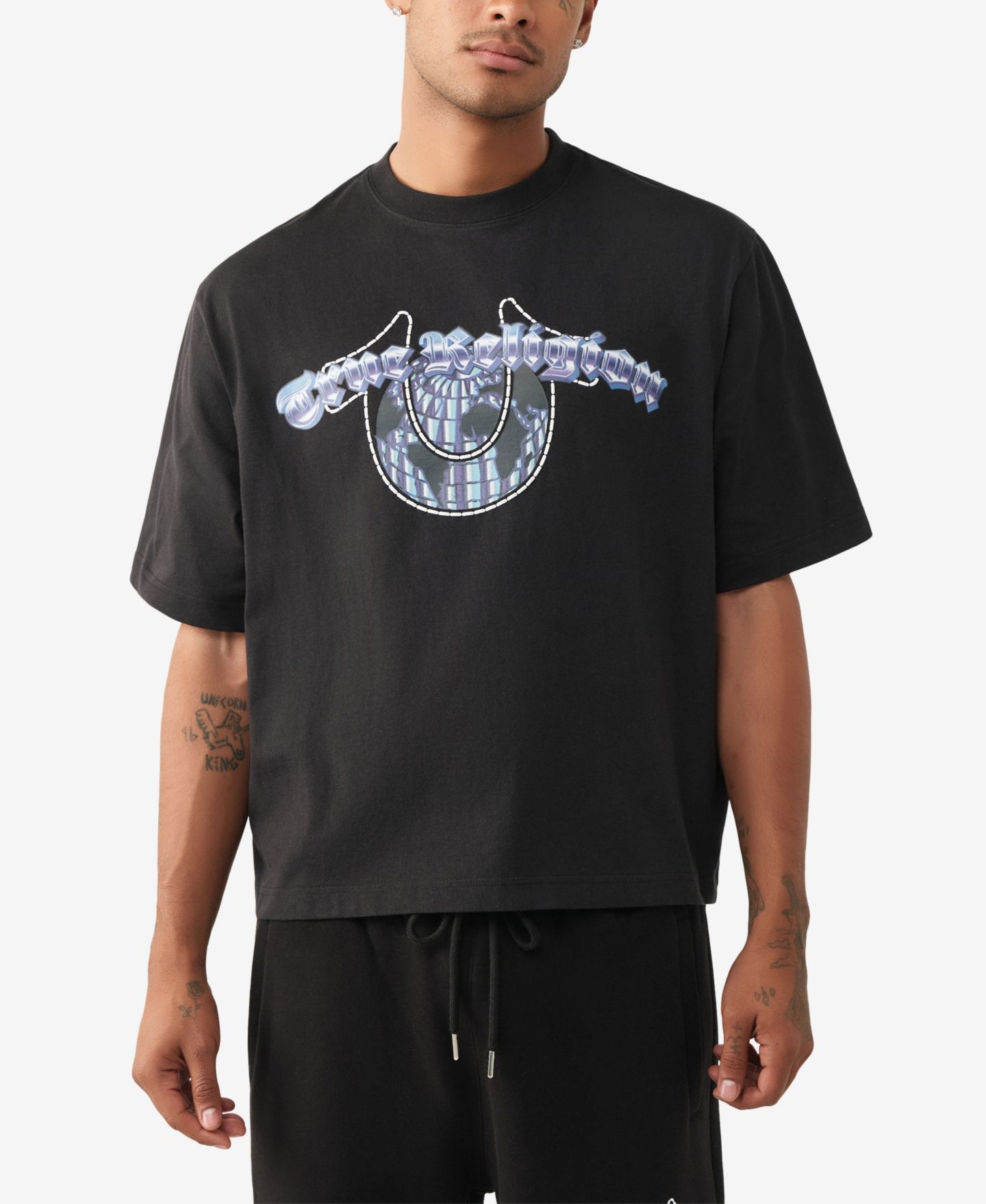Мужская футболка True Religion Short-Sleeve, цвет: Угольно-чёрный — фото 2