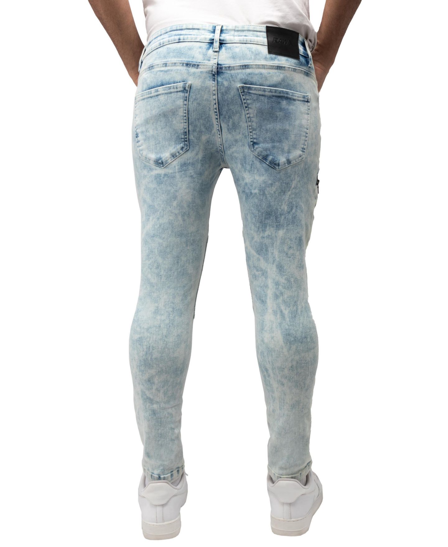 Мужские джинсы X-Ray RAW X Skinny Flex Moto, цвет: Светлая варка — фото 3